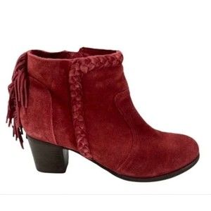 WOMENS MATISSE SPICE RED LUCINDA BOOTS SUEDE FRINGE WESTERN BOOTIES SIZE 8